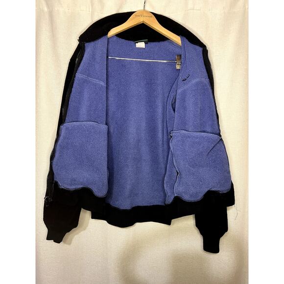 Vintage Cabela's Fleece Polartec Black Blue Made In USA ZIp Up Jacket - Picture 7 of 9